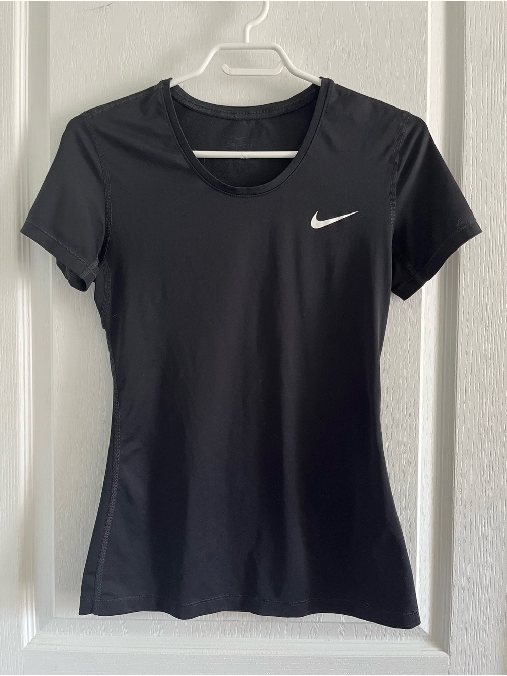 Nike Black Short Sleeve Performance Tee with White Swoosh